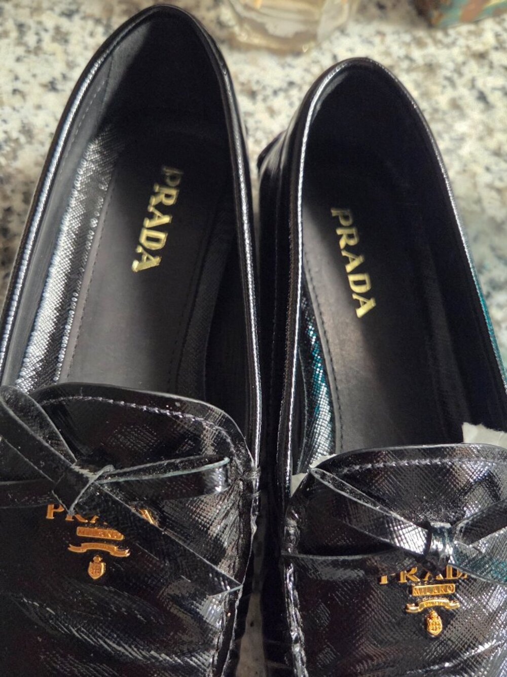Prada Black Patent Loafers • Made in Italy • Size 38.5 - Picture 3 of 6